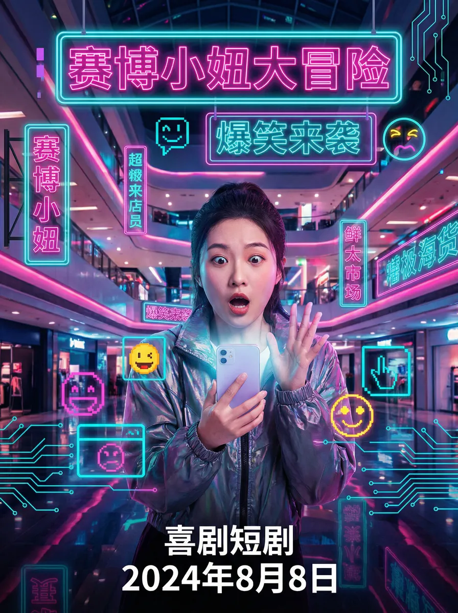 宫下玲奈 搞笑喜剧短剧 - 赛博小妞大冒险海报